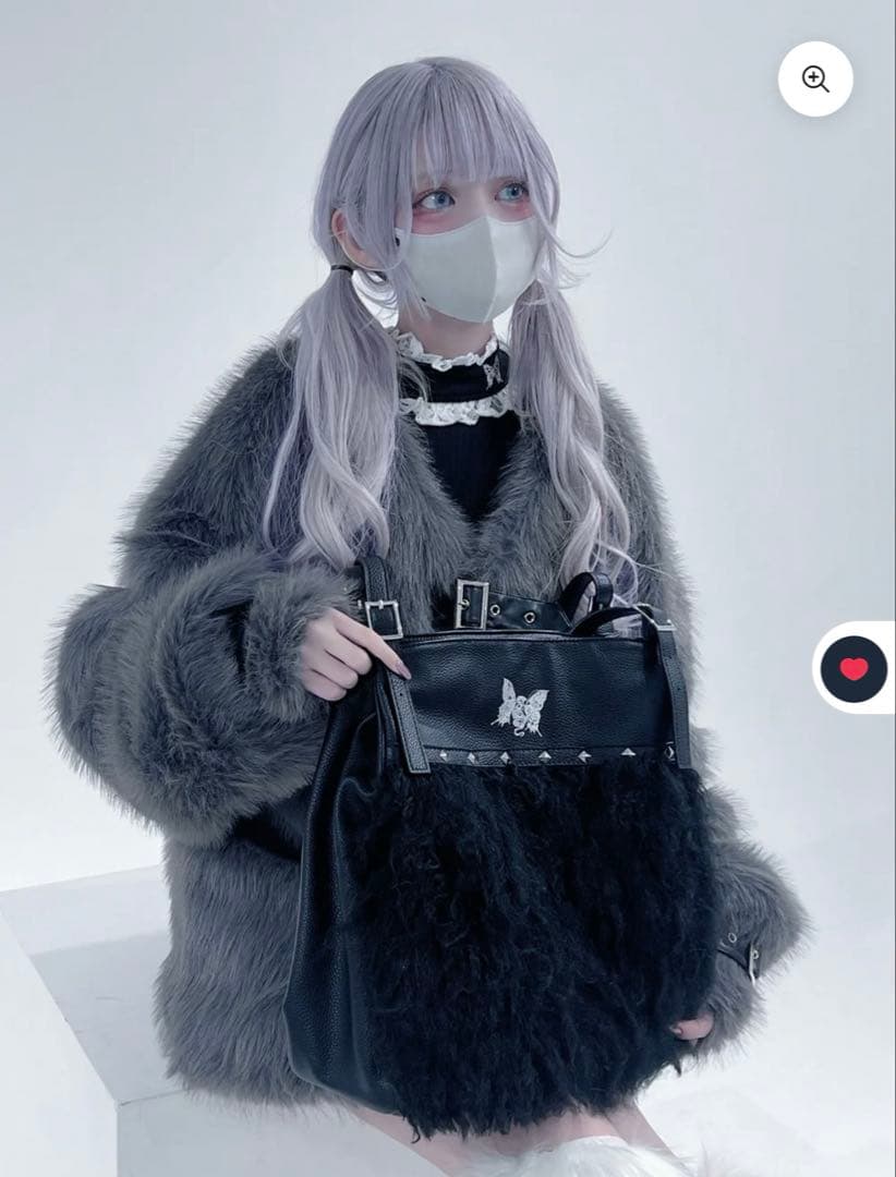 GIBOUS×DEPENDOLL FUR BELT OUTER GRAY