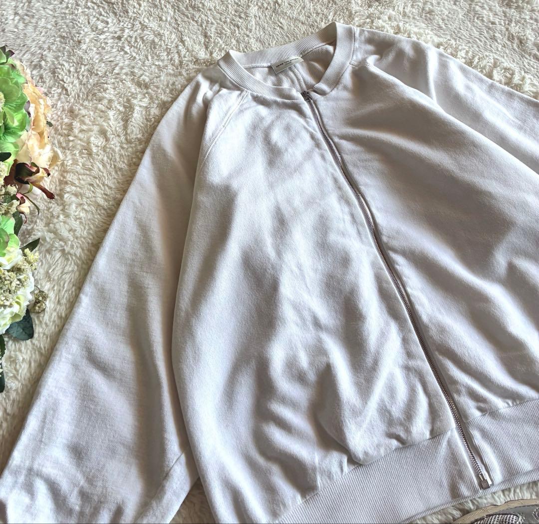 ドリスヴァンノッテン変形ラグラン トップス ririジップ パーカー Sホワイト