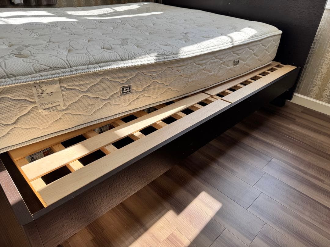 France Bed ベッドフレーム マットレス クイーンサイズ ロータイプ