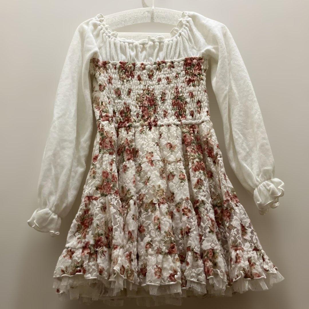 Liz Lisa 花柄レース長袖ミニワンピース