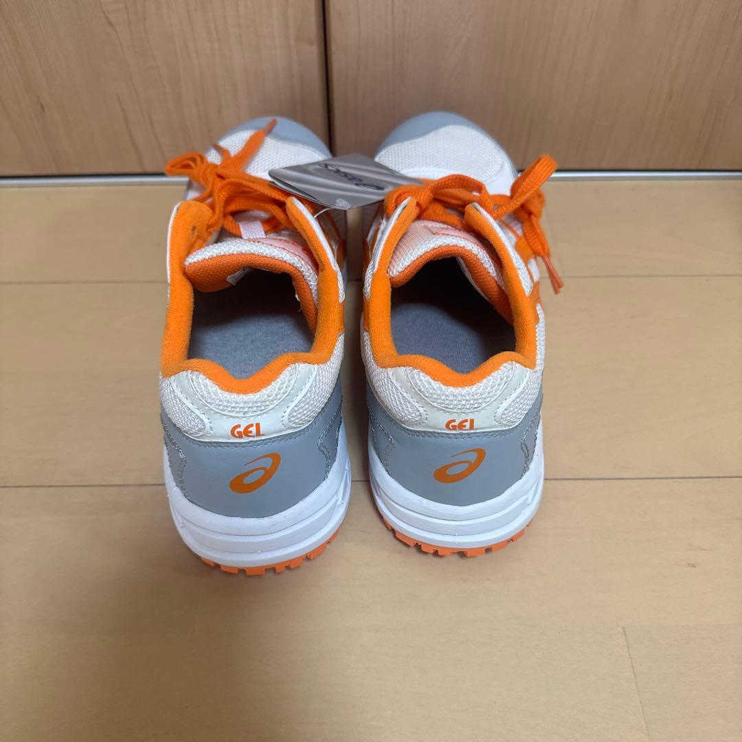 【新品】asics GELシリーズ 安全靴 ホワイト×オレンジ×グレー