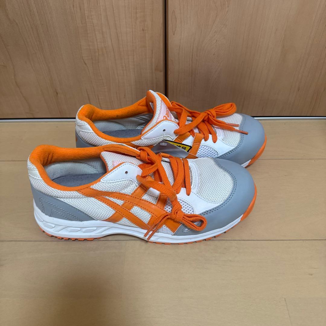 【新品】asics GELシリーズ 安全靴 ホワイト×オレンジ×グレー