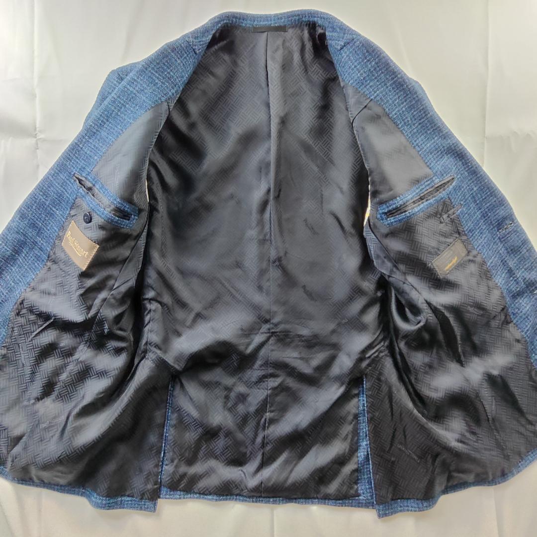 ポールスチュアート　テーラードジャケット　セルッティ　カシミヤ　シルク　青　M