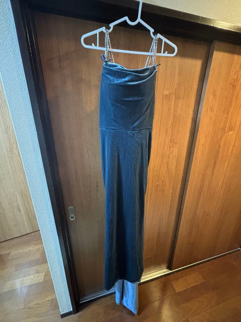 ネイビー　ドレス　結婚式2次会　前撮り