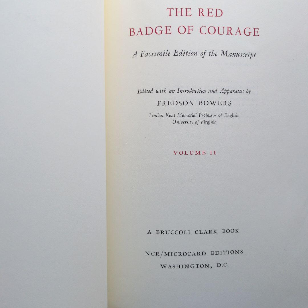 洋書 クレイン Red Badge of Courage 直筆原稿ファクシミリ