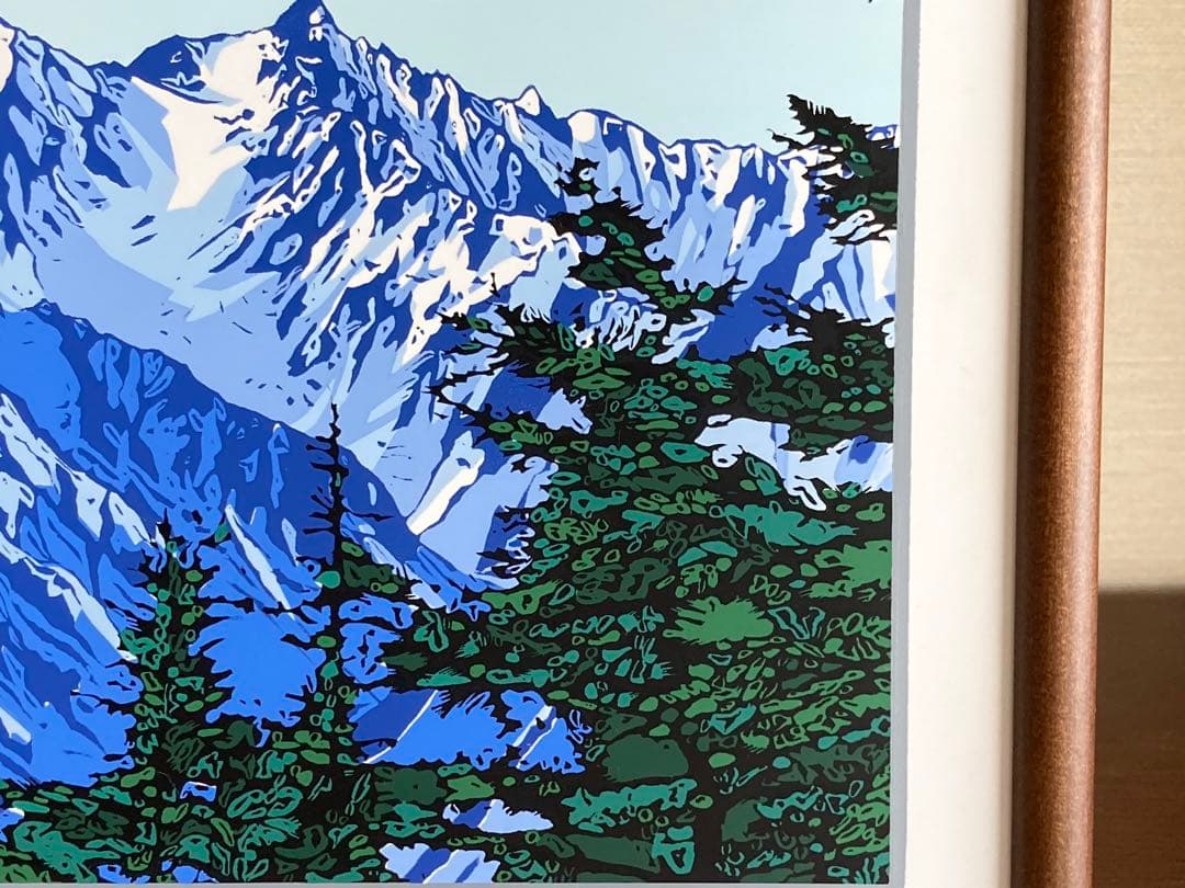 タイルアート　あさのたかを　槍ヶ岳　正方形　約21.5×21.5