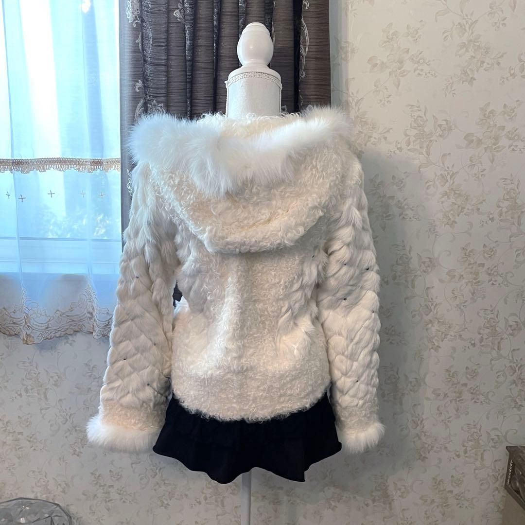 y2k 00s❤︎ ラム　リアルファーフード　アウター