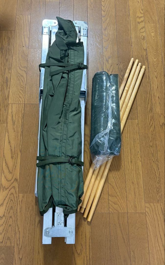 米軍　コット　純正蚊帳　ポール付属