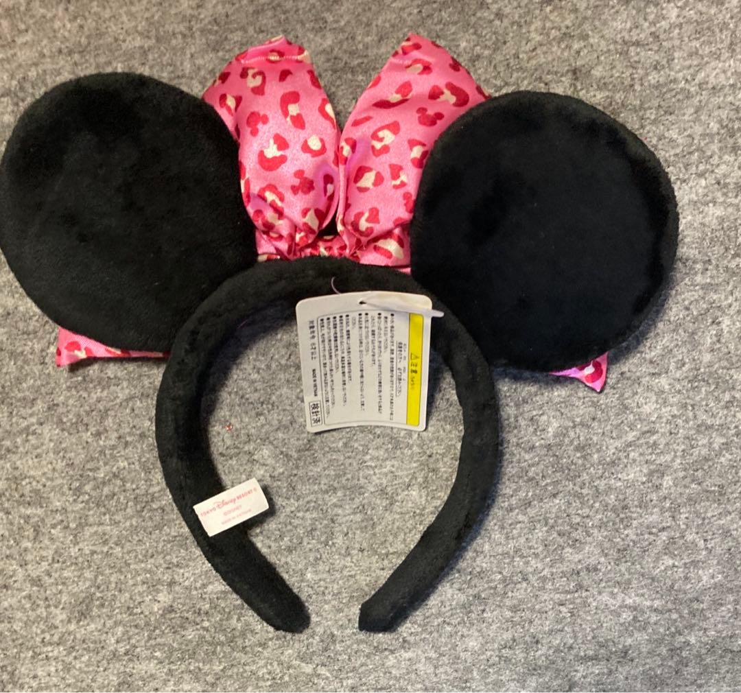 【新品】ディズニー　カチューシャ　ヒョウ柄　ピンク　リボン　ミニー　激レア　希少