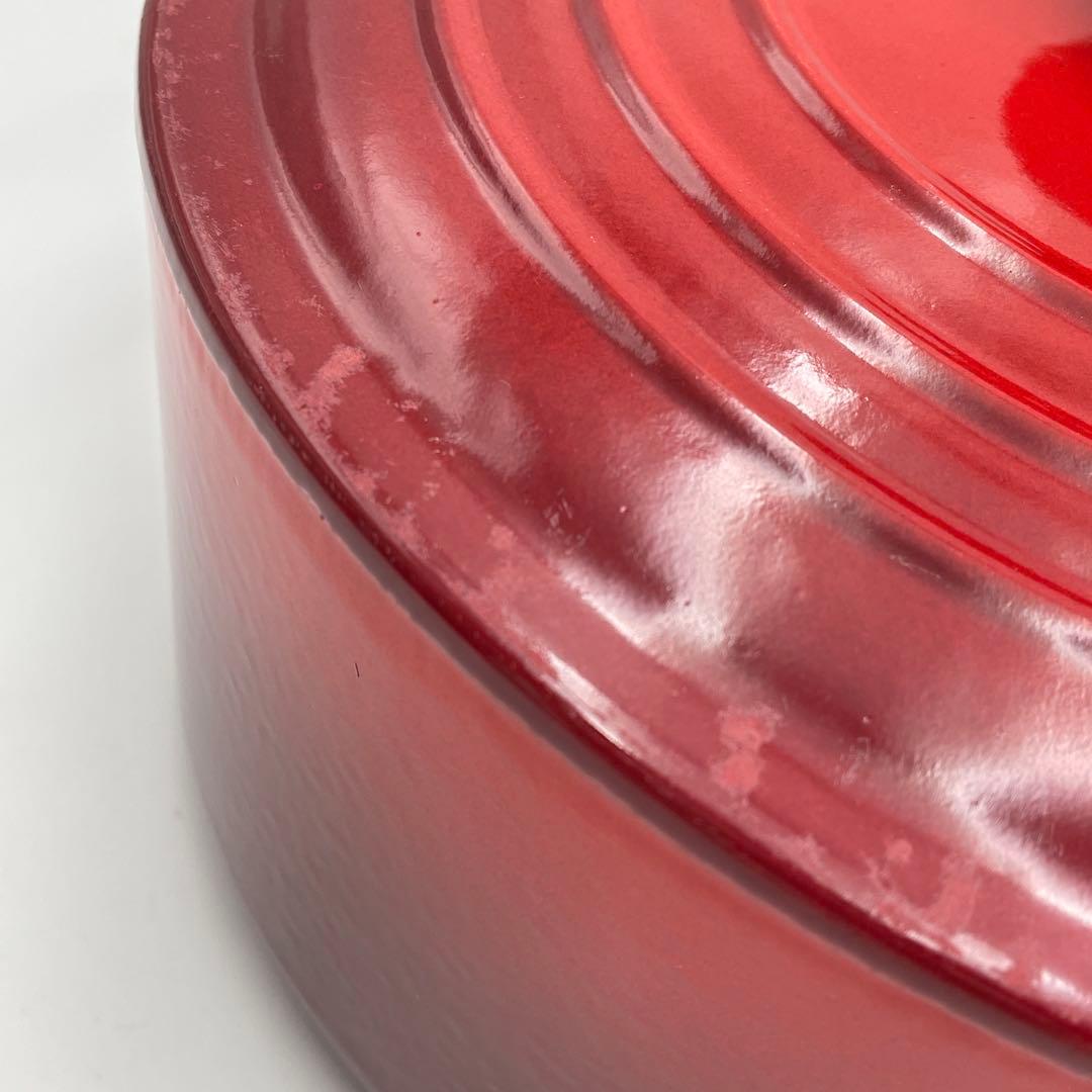 ルクルーゼ ココットロンド　24cm チェリーレッド 両手鍋