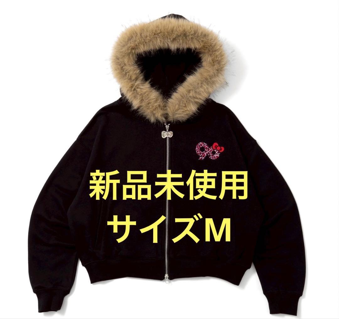 HELLO KITTY 9090girl Logo Zip Hoodie 黒M