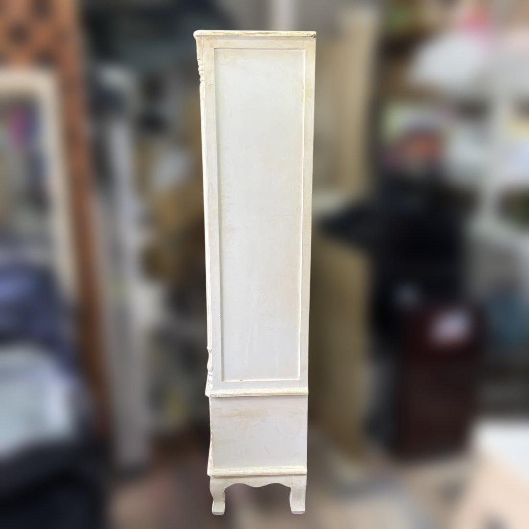 CC Lam　アンティーク　ロココ調　トールペイント　猫脚ガラスキャビネッ