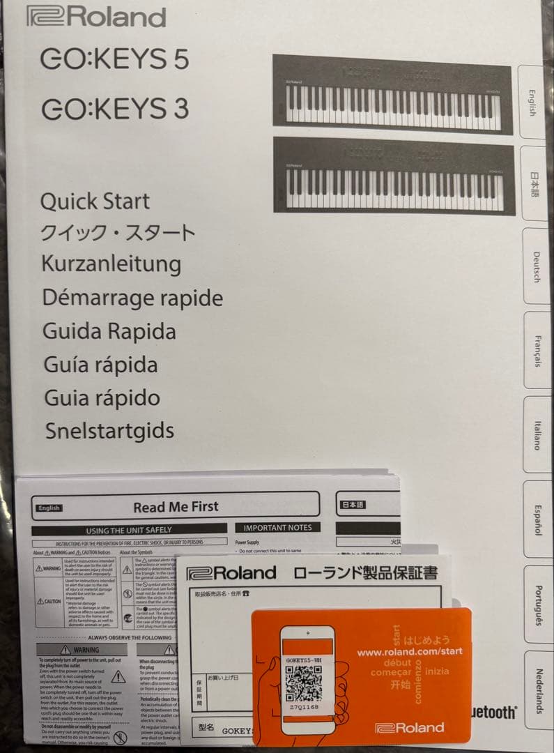 Roland GO:KEYS5 ホワイト&専用譜面台&ソフトケース&WC-1