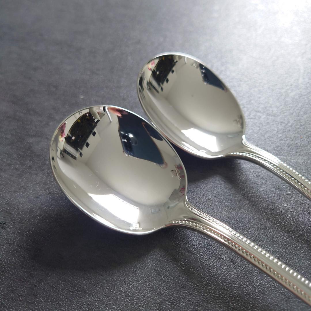 希少 美品 クリストフル パール コンソメスプーン 2点