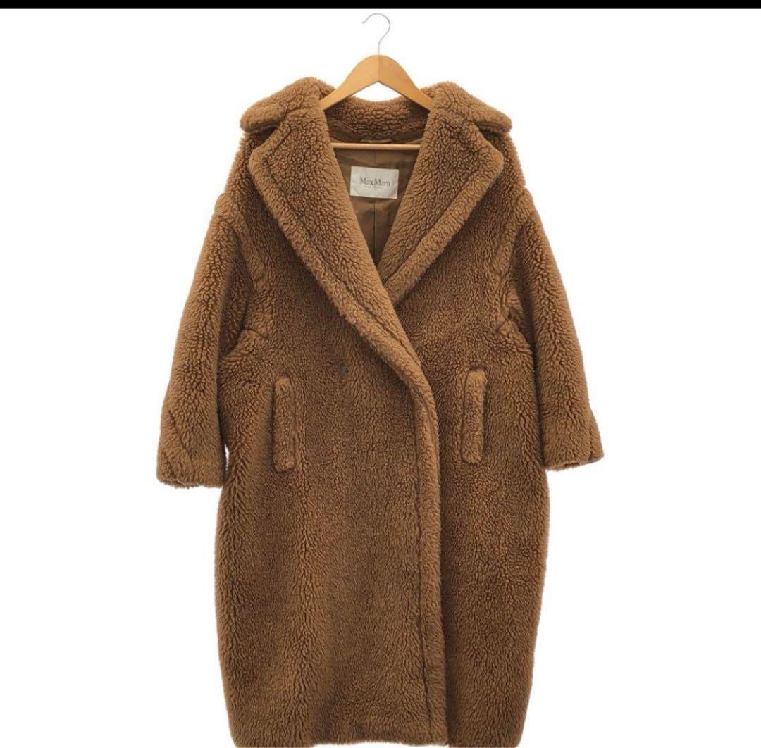 MaxMaraテディロングコートキャメルXS ハンガー付き