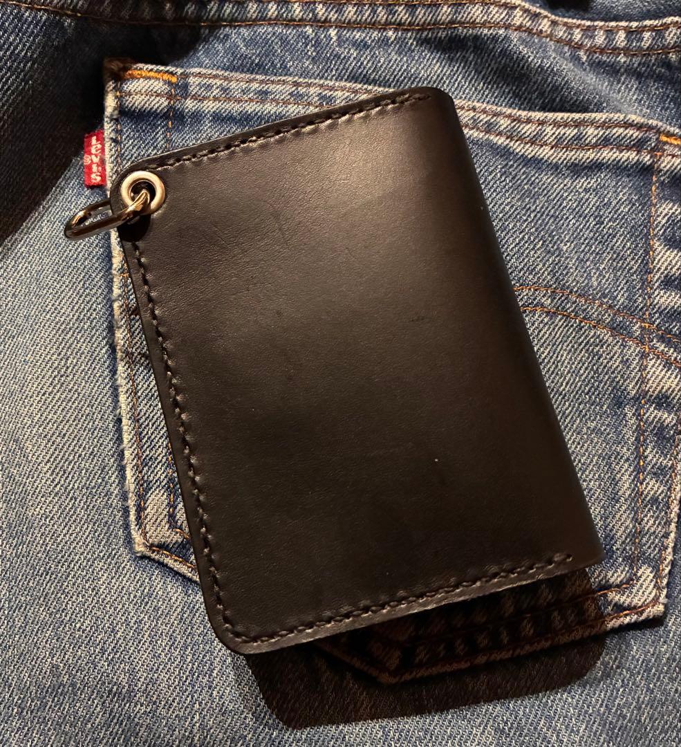 トラッカーウォレット　ショートサイズ　シルバー925クロスボールコンチョカスタム