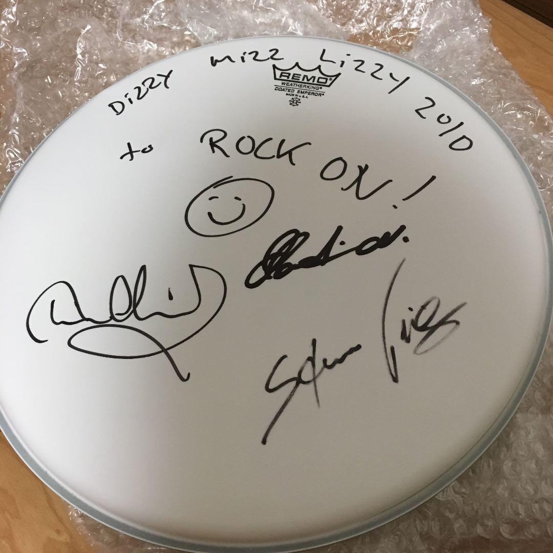 dizzy mizz lizzy サイン入りドラムヘッド fm802当選品