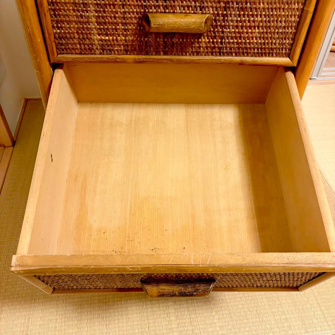 【美品】ラタンチェスト ４段 藤家具 高品質 ラタン チェスト