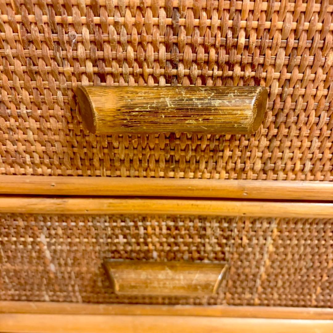 【美品】ラタンチェスト ４段 藤家具 高品質 ラタン チェスト