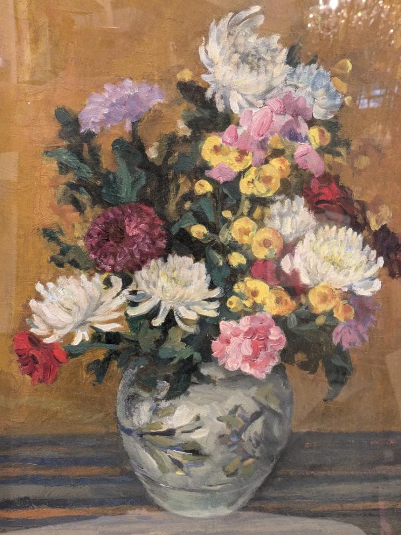 【新品6万円額縁】 油絵 花の絵 金縁 額入り 油彩 飾り額 高級金縁額