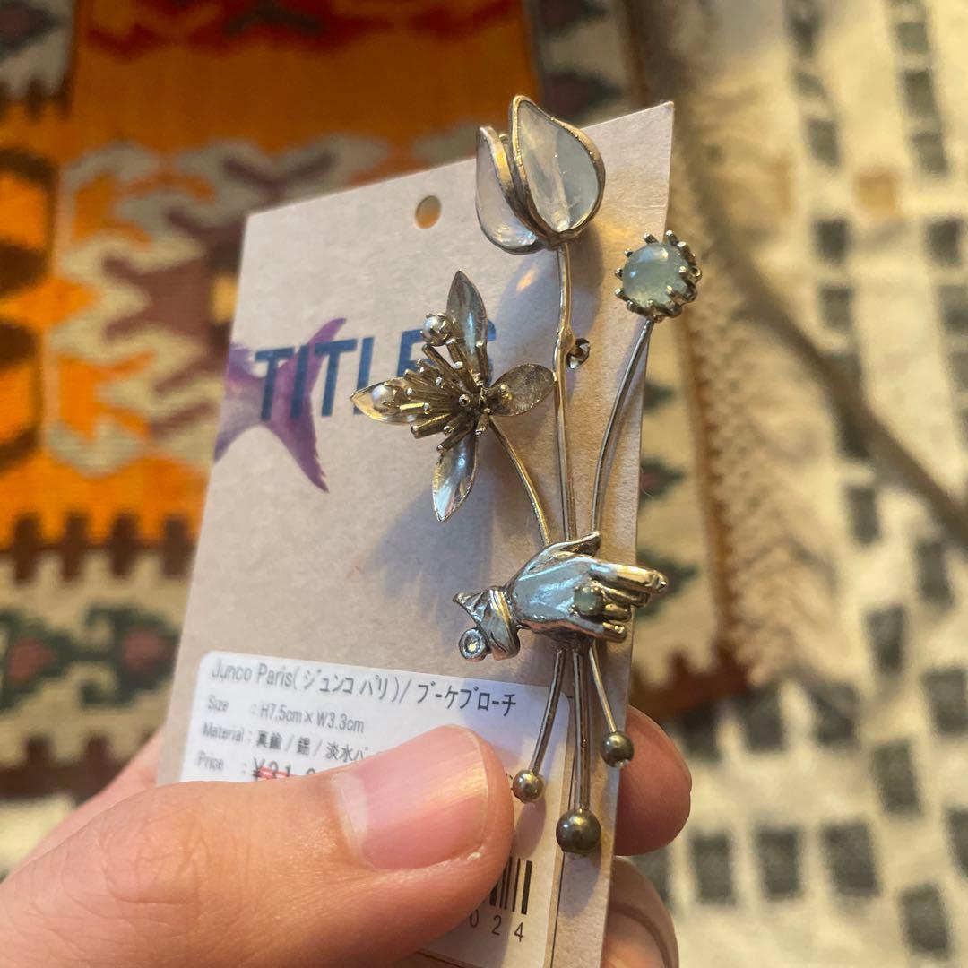 Junco Paris ブローチ 花と鳥のデザイン