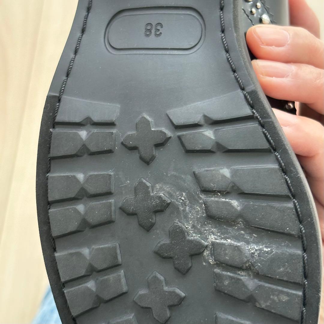 アルテサノス　スペイン　スタッズサイドゴアブーツ　黒　38