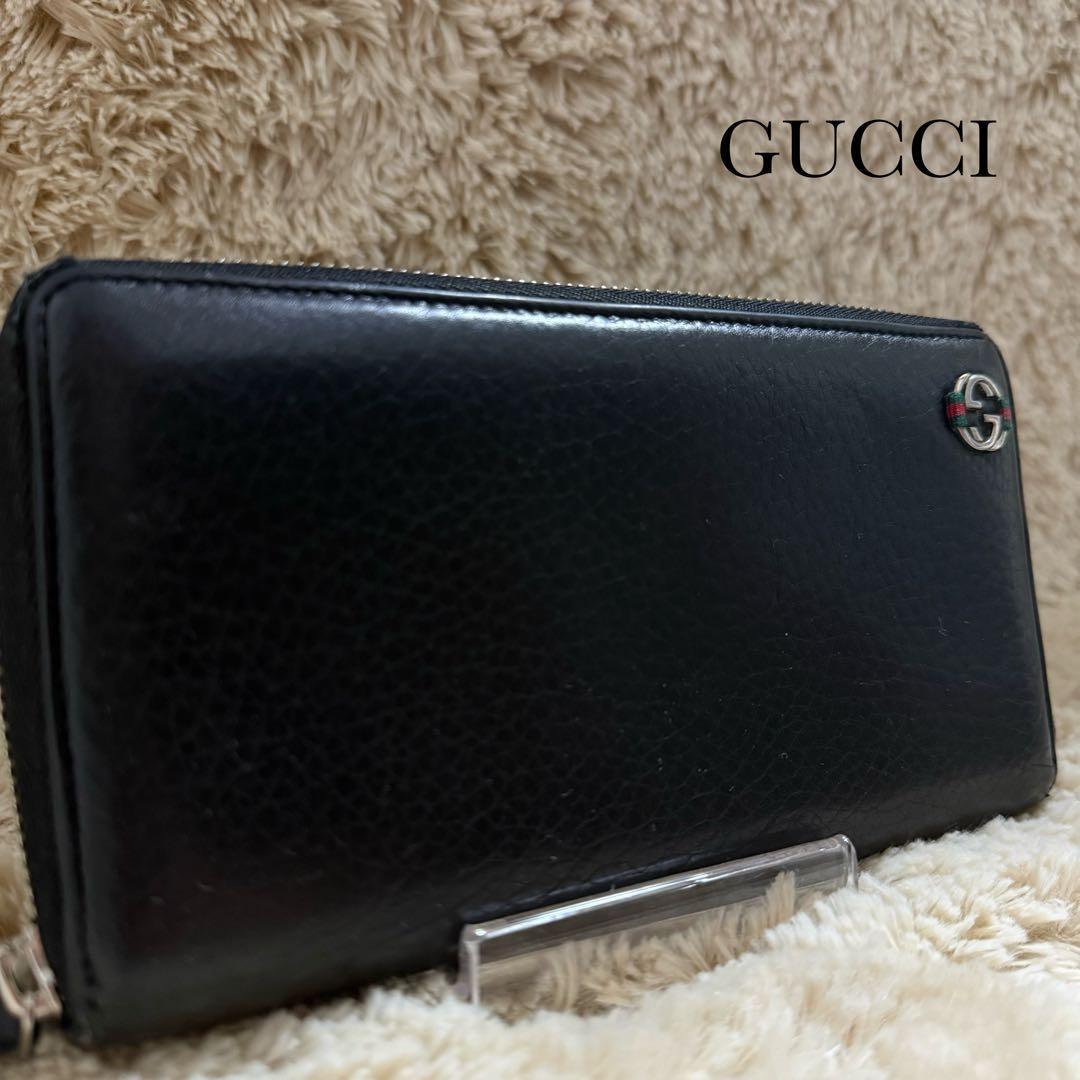 ✨極美品✨グッチ　長財布　インターロッキング　シェリーライン　黒