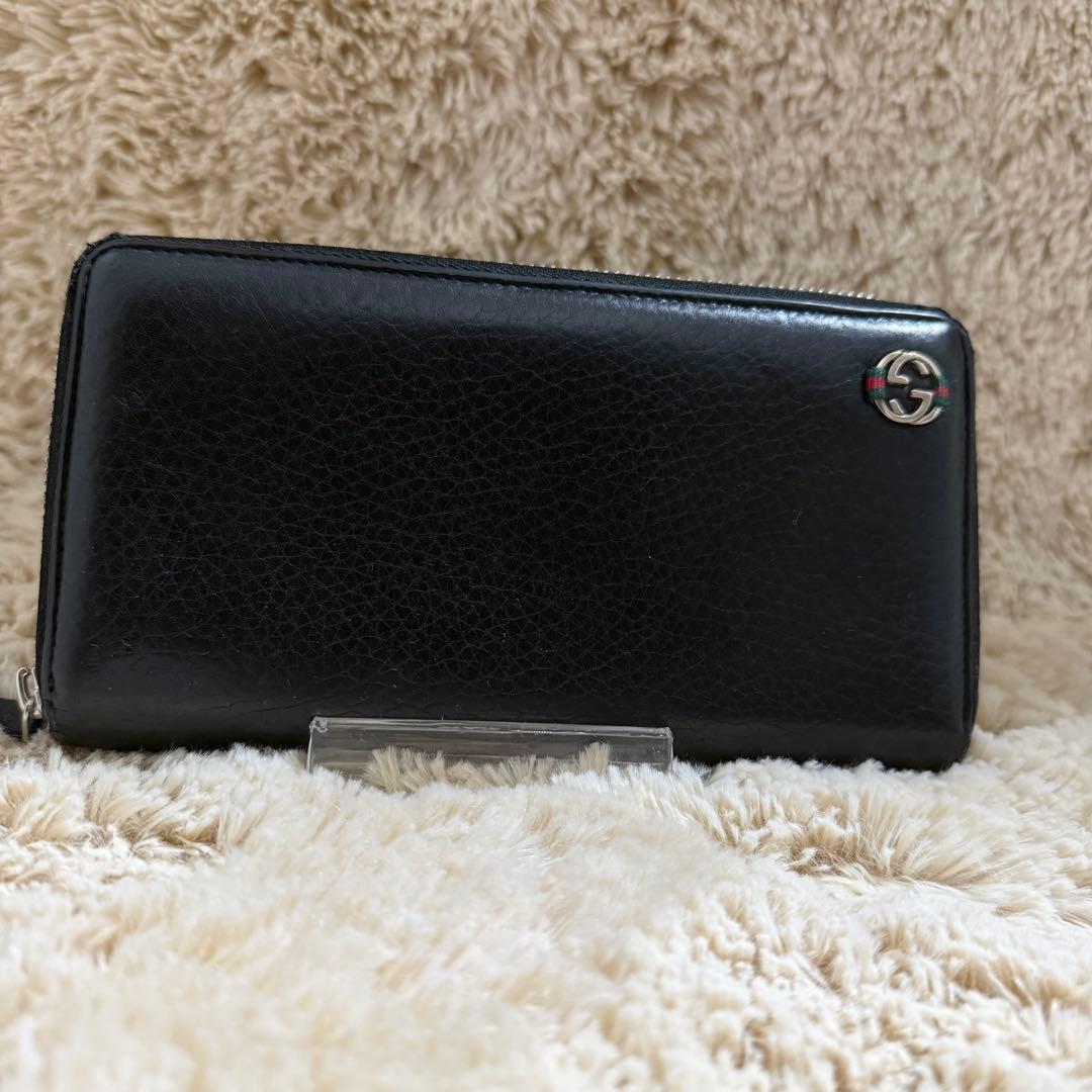 ✨極美品✨グッチ　長財布　インターロッキング　シェリーライン　黒