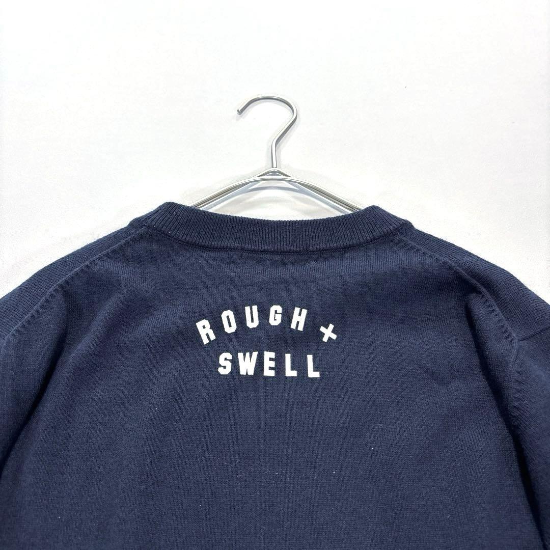 ラフアンドスウェル　長袖　ニットセーター　ネイビー　ビッグロゴ　M ウール混