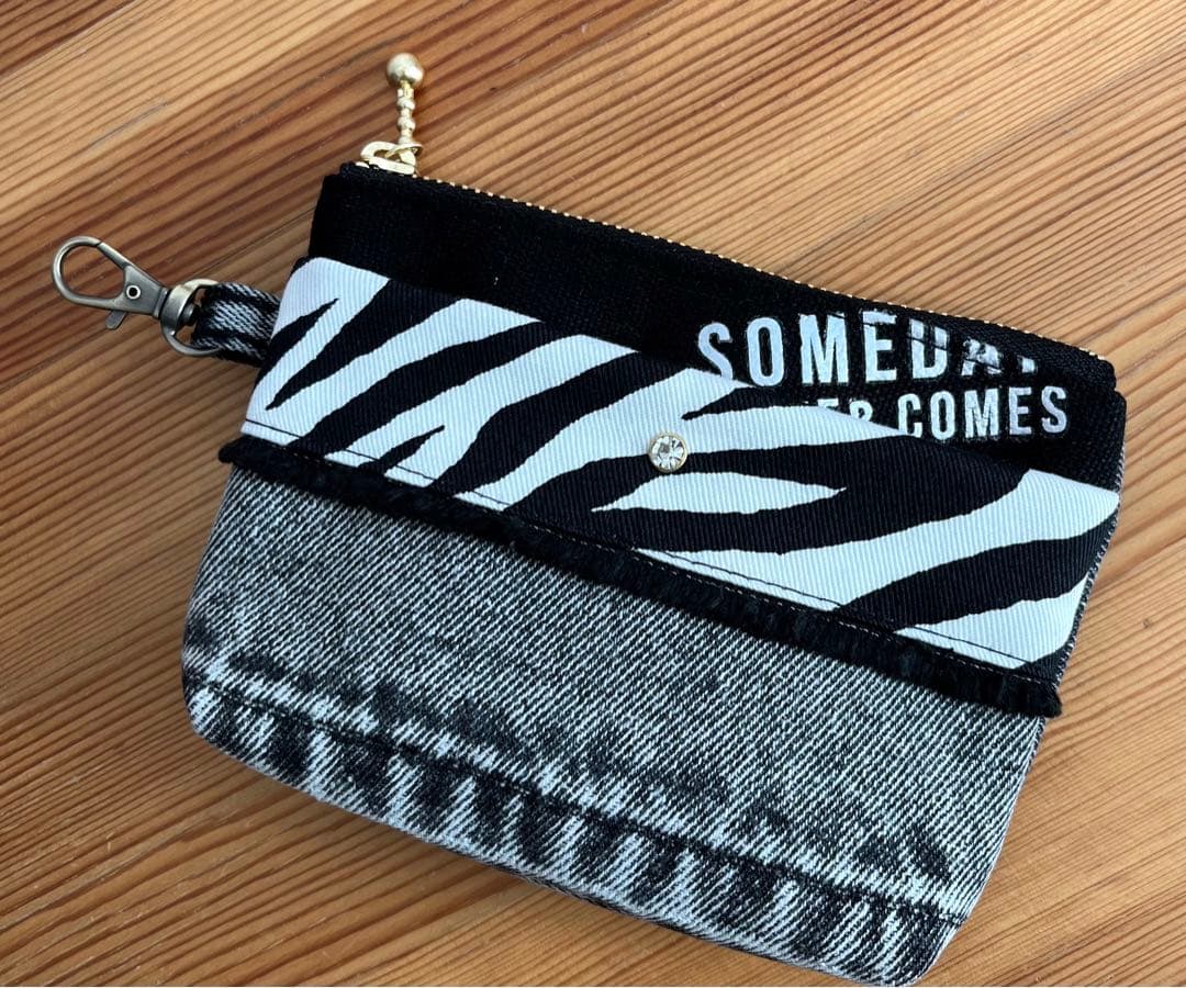 グレーデニムリメイクバッグ（L）No.799☆ハンドバッグ　マザーズバッグ