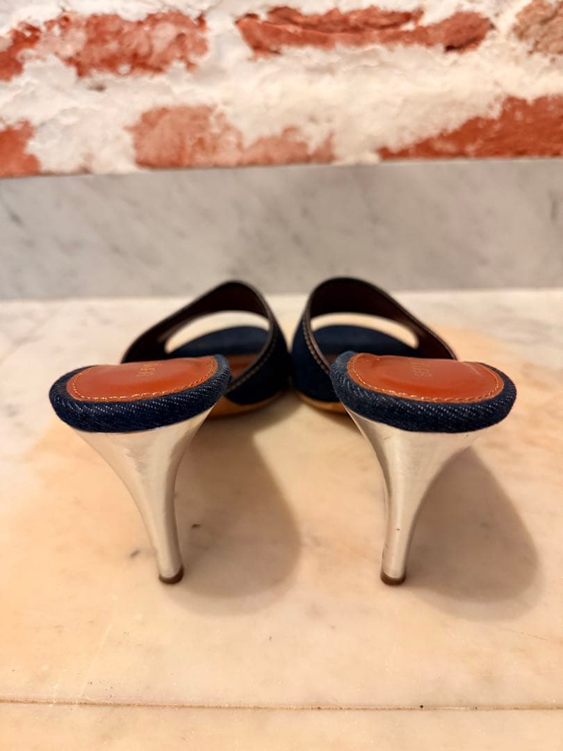 sergio rossi デニムブルー サンダル　38.5