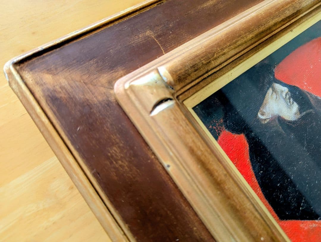 山本美次　油彩　「わすれられた人」額入り　値下げ