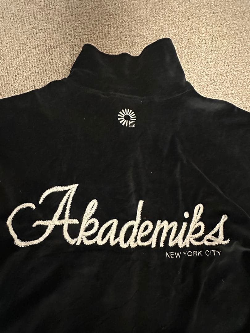レア！ AKADEMIKS アカデミクス ベロア セットアップ 黒 上下 L