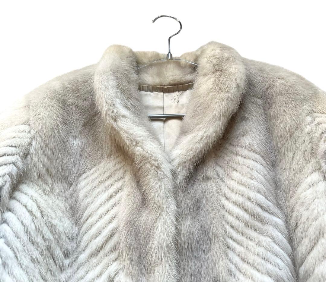着丈70cm サファイアミンク 毛皮コート ミンク リアルファーコート 本毛皮