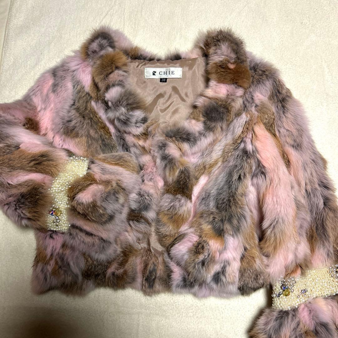 バレンタイン期間限定CHIE ファーコート ピンク・ブラウン系