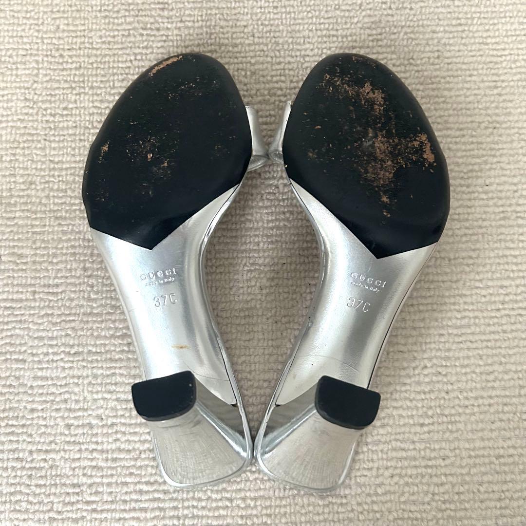 GUCCI グッチ サンダル シルバー 24cm