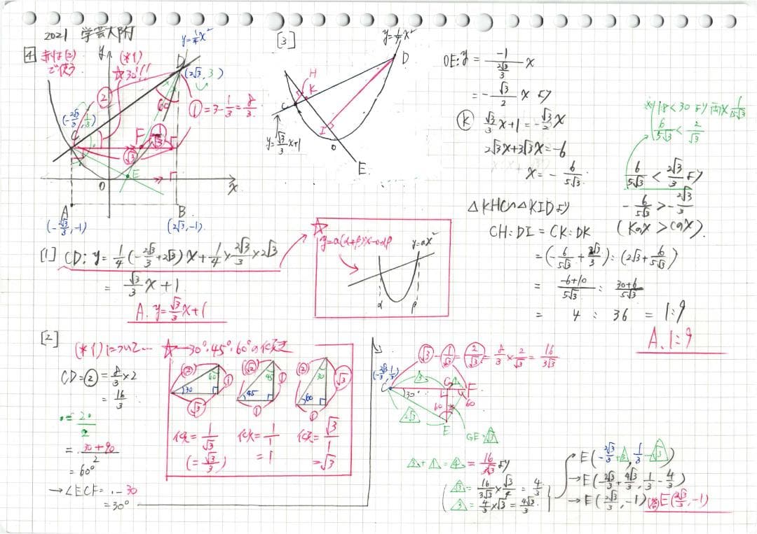 今だけ3割引 塾講師オリジナル数学解説 学大附 高校入試 過去問 2017-23