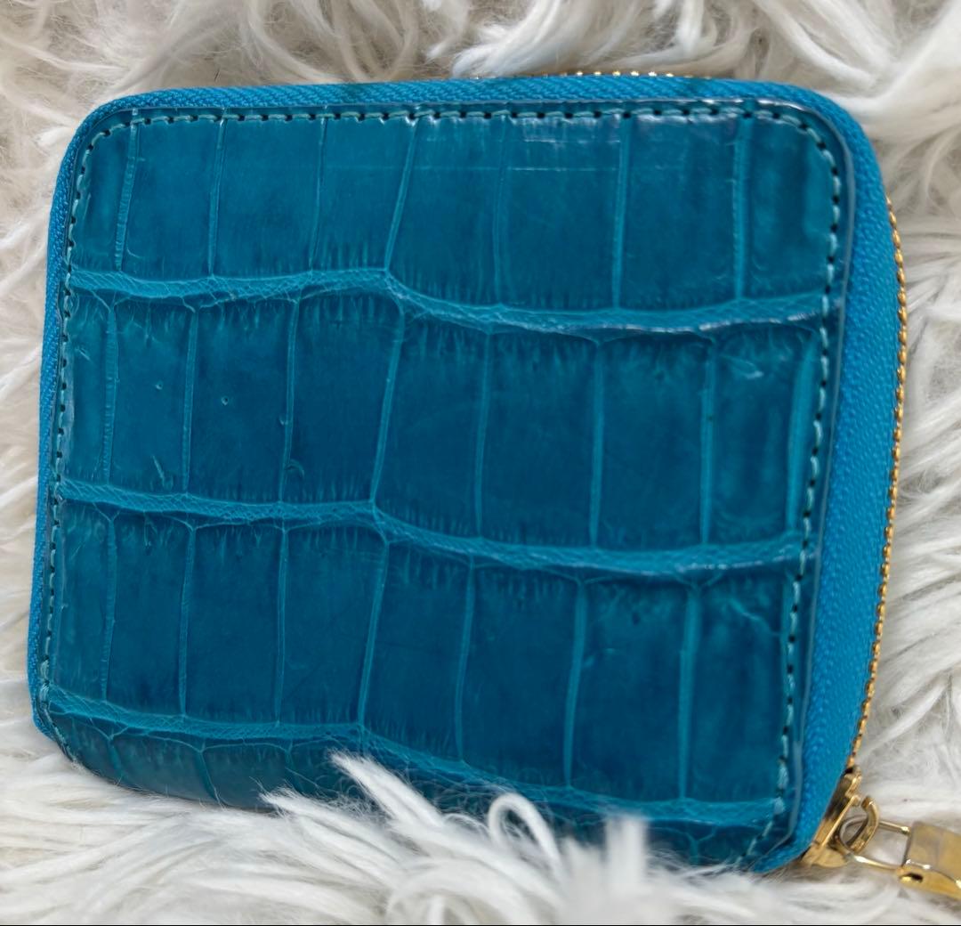 VERMILION リアルクロコ　ラウンドジップ　ウォレット　ミニ財布