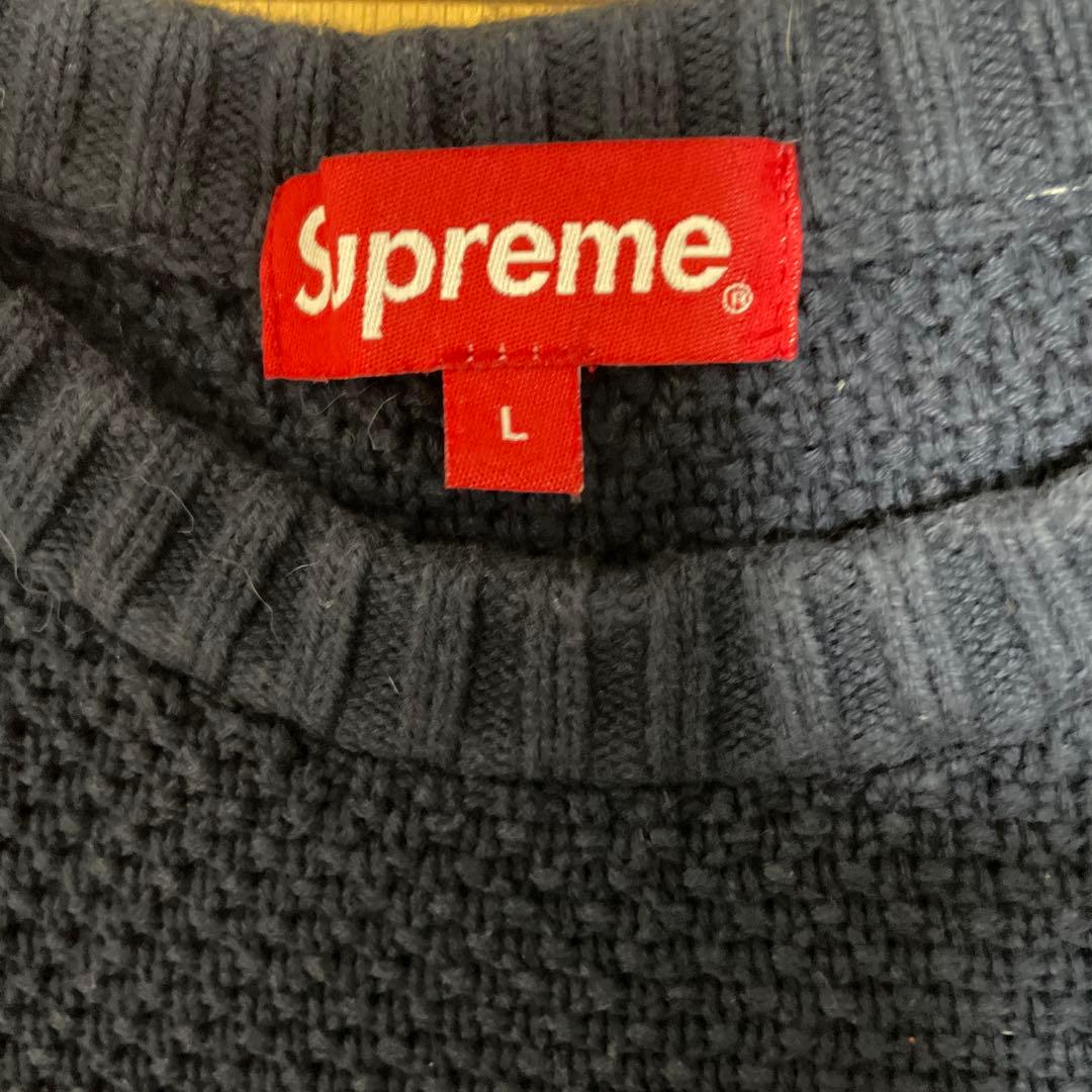 supreme small box logo ニット セーター　ネイビー　L