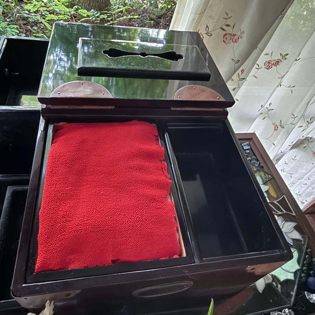 2193様感謝‼️大正浪漫スッゴイへそくり裁縫箱銅金具飾針山付仕込箪笥1竿