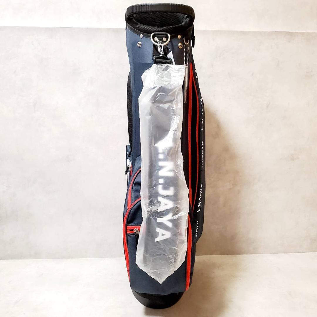 【新品未使用】レザックス スタンド付きキャディバッグ ネイビー ゴルフバッグ