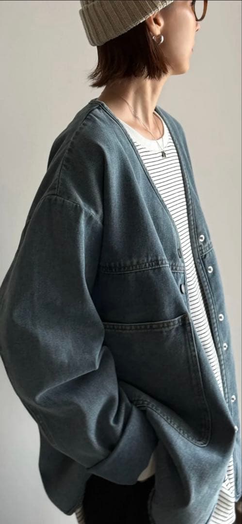 【美品】ARULLE Vカラーデニムジャケット