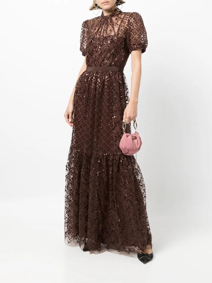 ＼*／様 セルフポートレイト ワンピース スパンコール UK8 未使用 Sequ