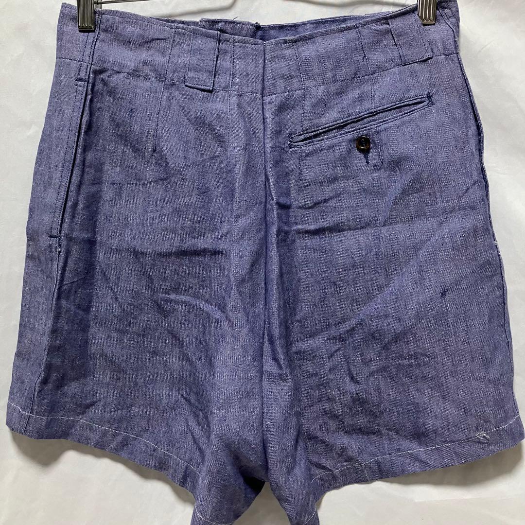 フランス軍 50's ラミーリネン　ショートパンツ　dead stock 実物