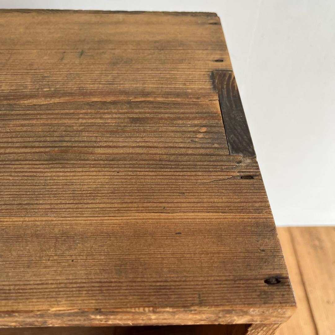 アンティーク 仕切り棚 チェスト 食器棚 書類棚 無垢材 無塗装 z842