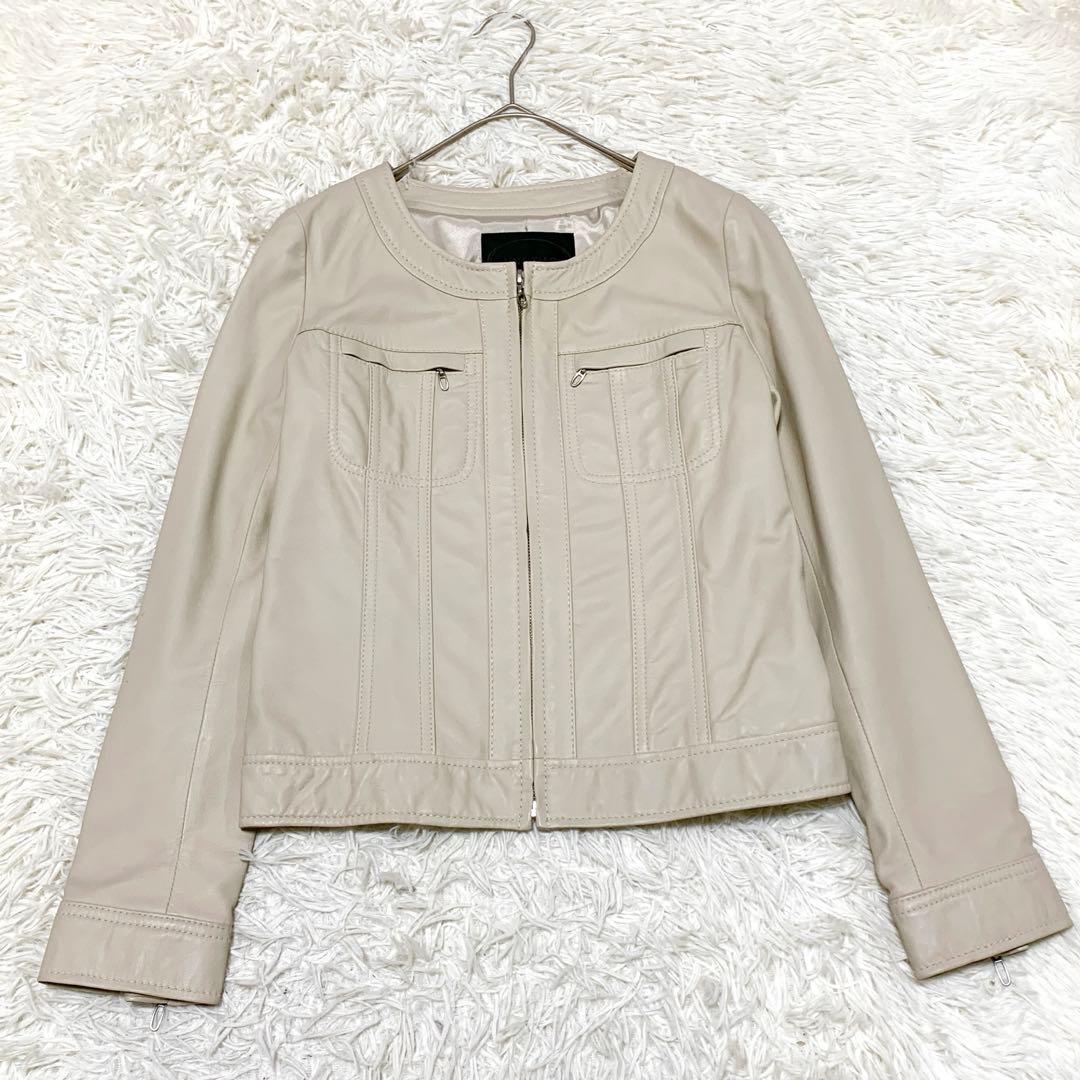 UNTITLED アンタイトル　ラムレザージャケット　ノーカラージャケット