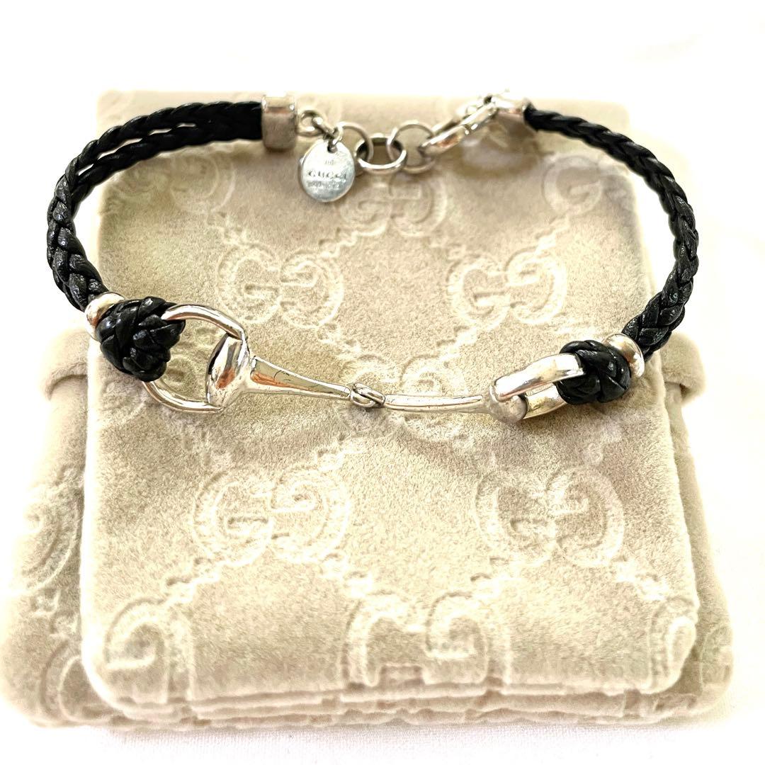 GUCCIブレスレット　シルバー925 ホースビット柄　ショップカード付き