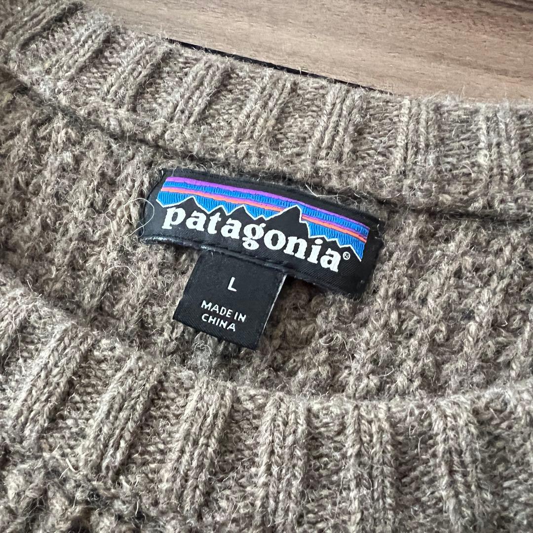 【希少・美品】パタゴニア クルーネック ウールセーター L ワッフル ニット