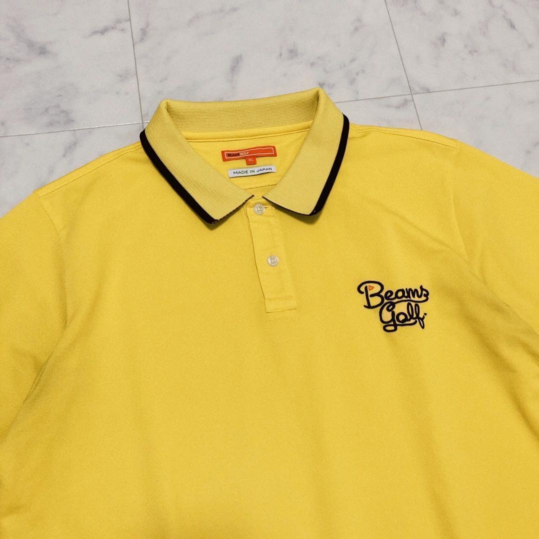 BEAMS GOLF ORANGE LABEL 襟裏ロゴポロシャツ　イエローXL