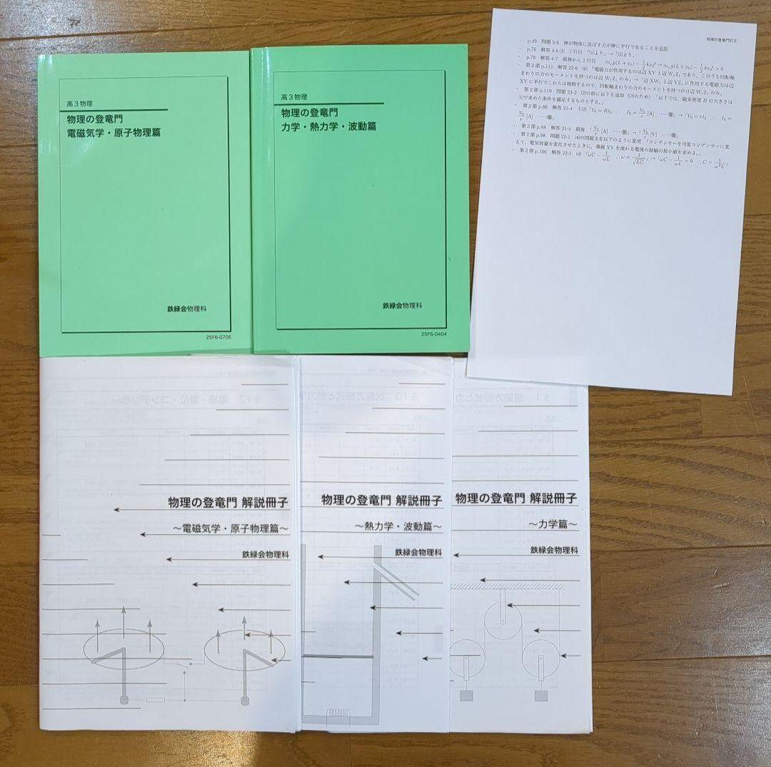 【最新版】鉄緑会 高3 物理 登竜門　(2025年度) 解説冊子 訂正表付き